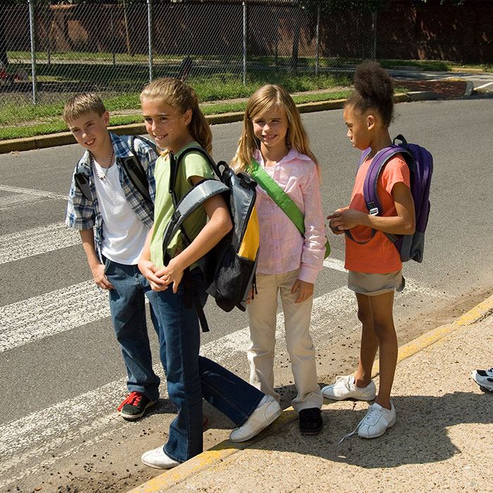 children at crosswalk