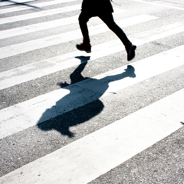person on crosswalk